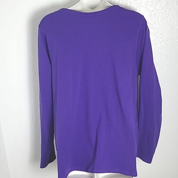 Lane Bryant Purple Longsleeve Pullover Top, V-neckline, Size 18/20 - Picture 4 of 5